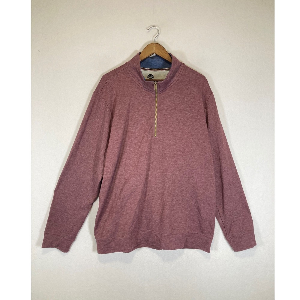 Gorpcore Weatherproof Mens XXL Burgundy Heather Quarter Zip Pullover‎ Sweatshirt